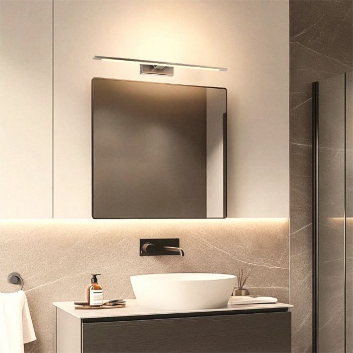 Modern spegelbelysning nickel, Steffy, 8W, 3000K LED, IP44