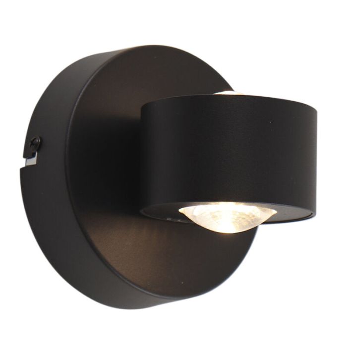Modern up down vägglampa svart, Izzet, 6W, 3000K LED