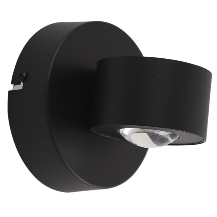 Modern up down vägglampa svart, Izzet, 6W, 3000K LED