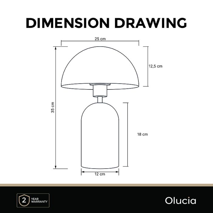 Modern bordslampa svart, Isha, med brytare