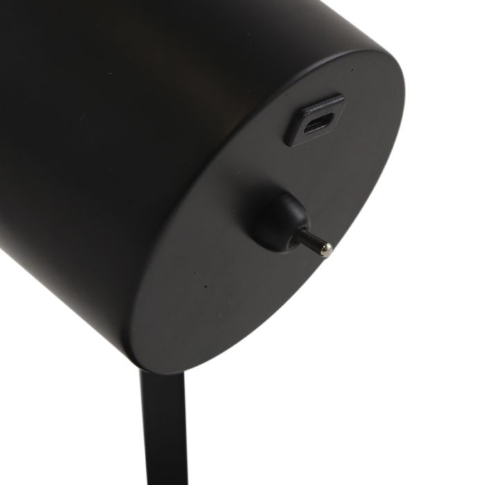 Modern uppladdningsbar bordslampa svart, Elko, 2W, 3000K LED, med brytare