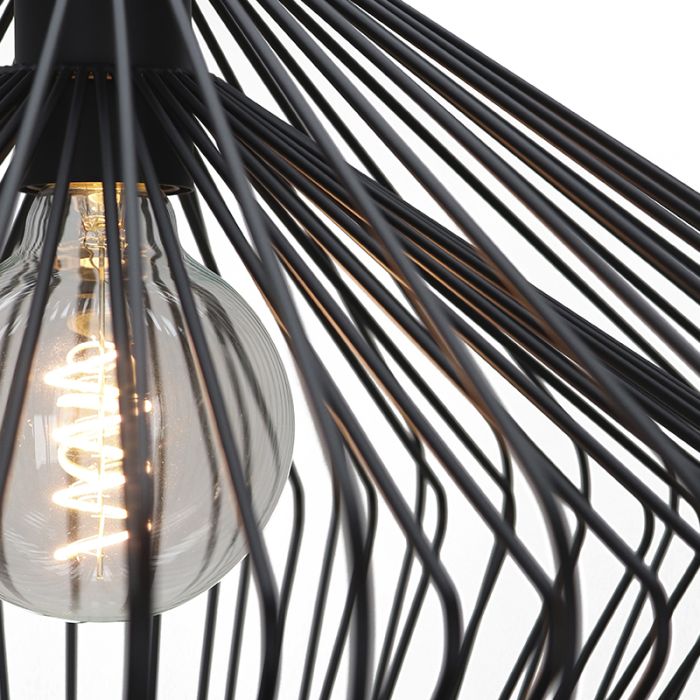 Industri fönsterlampa svart, Matti
