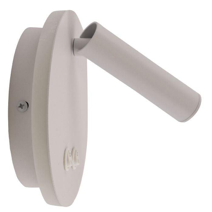 Modern vägglampa vit, Robbie, 10W, 4000K LED, med brytare