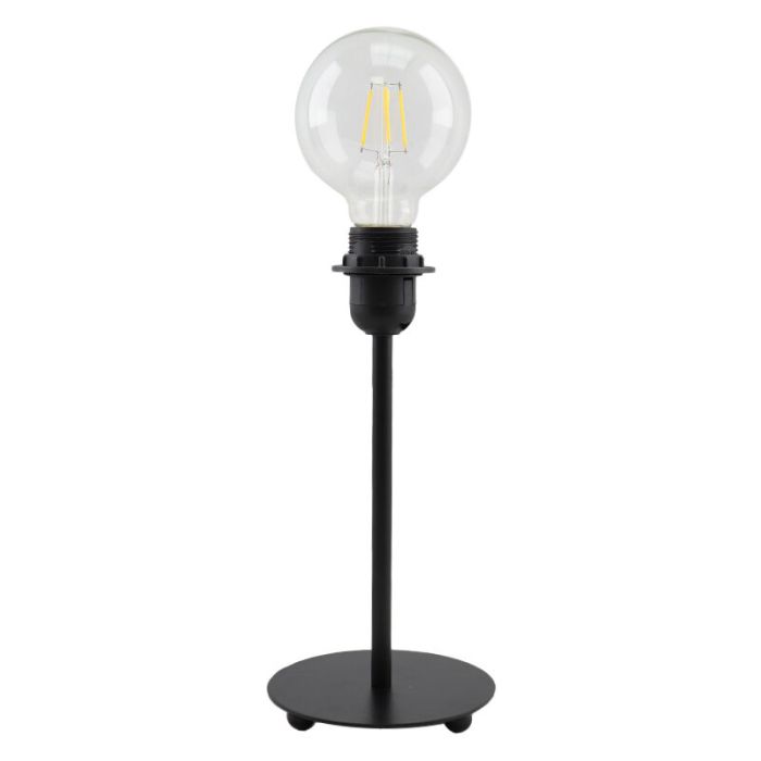 Svart bordslampa utan skärm metall, Eileen, med brytare