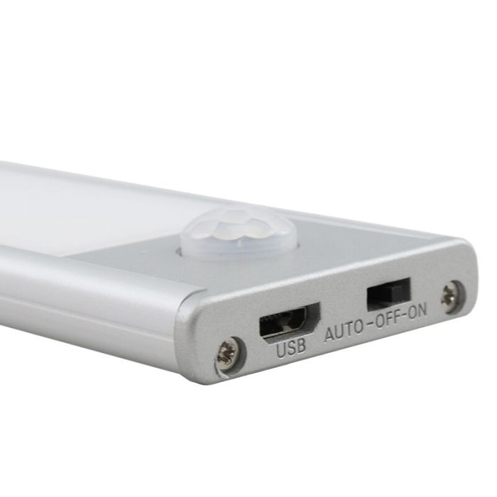 Silver skåplampa plast, Ilana, 1W, 3000K LED