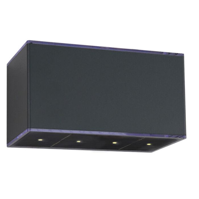 Svart utomhus vägglampa solcell plast, Sunaina, 1W, 3000K LED, IP65