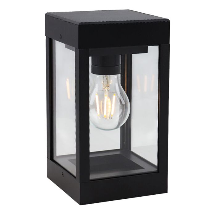 Svart utomhus vägglampa solcell plast, Henk, IP65