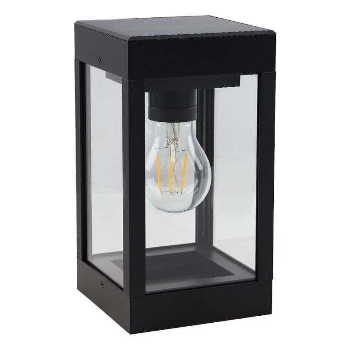 Svart utomhus vägglampa solcell plast, Henk, IP65