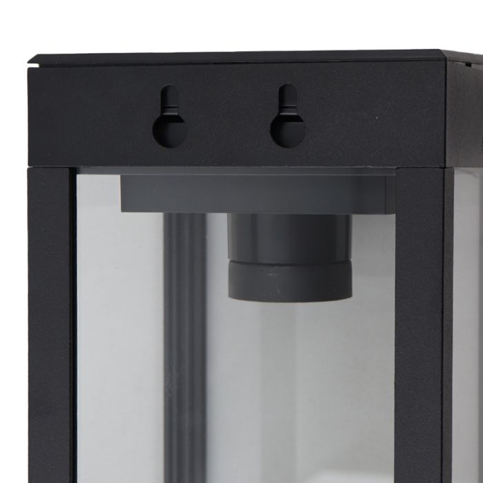 Svart utomhus vägglampa solcell plast, Henk, IP65