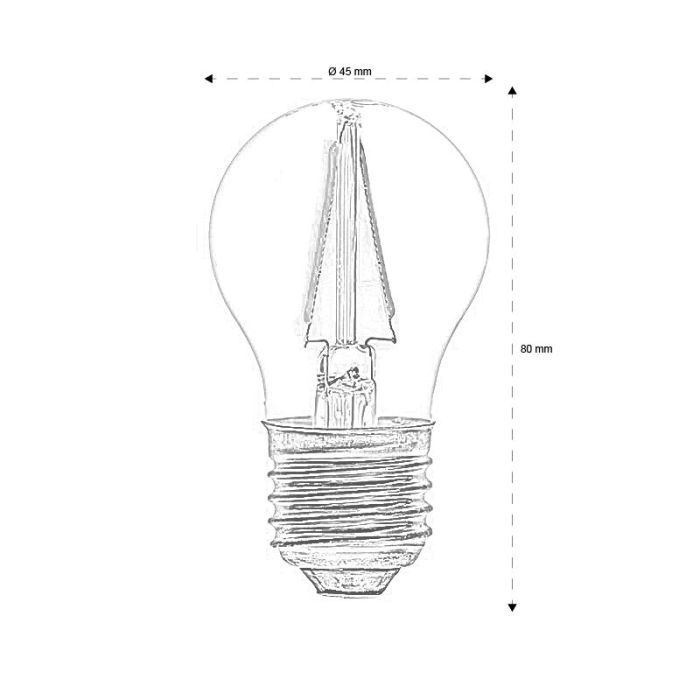 E27 LED lampa Sjors, IP44 (vattentät), 1,5 Watt, 2100K (Extra atmosfäriskt vit)