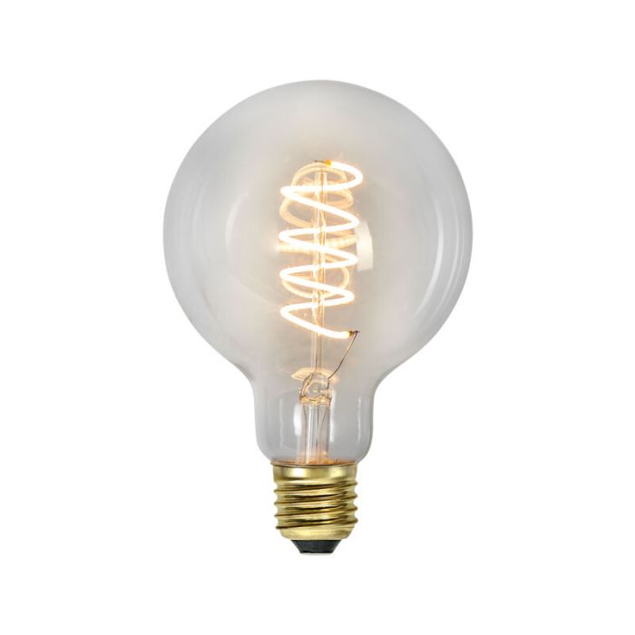 3-stegs dimbar E27 filament spiral stor sfär G95, 4w extra atmosfärisk vit