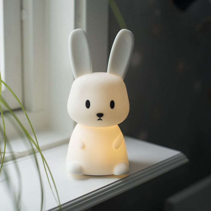 Plast nattlampa barn vit, Bunny, 0,5W, RGBW LED, med brytare