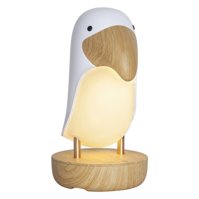 Plast nattlampa barn vit, Toucan, 0,54W, 3000K LED