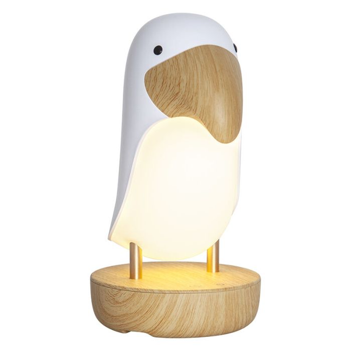 Plast nattlampa barn vit, Toucan, 0,54W, 3000K LED