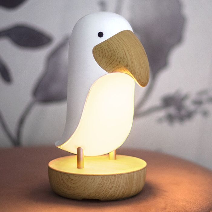 Plast nattlampa barn vit, Toucan, 0,54W, 3000K LED