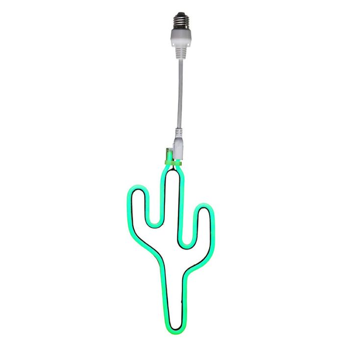 Plast lampa till ljusslinga grön, Cactus, IP44