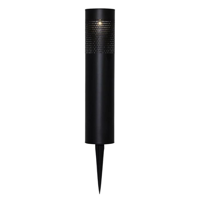 Aluminium solcellslampa markspjut svart, Adela, 0,064W, 3000K LED, IP44