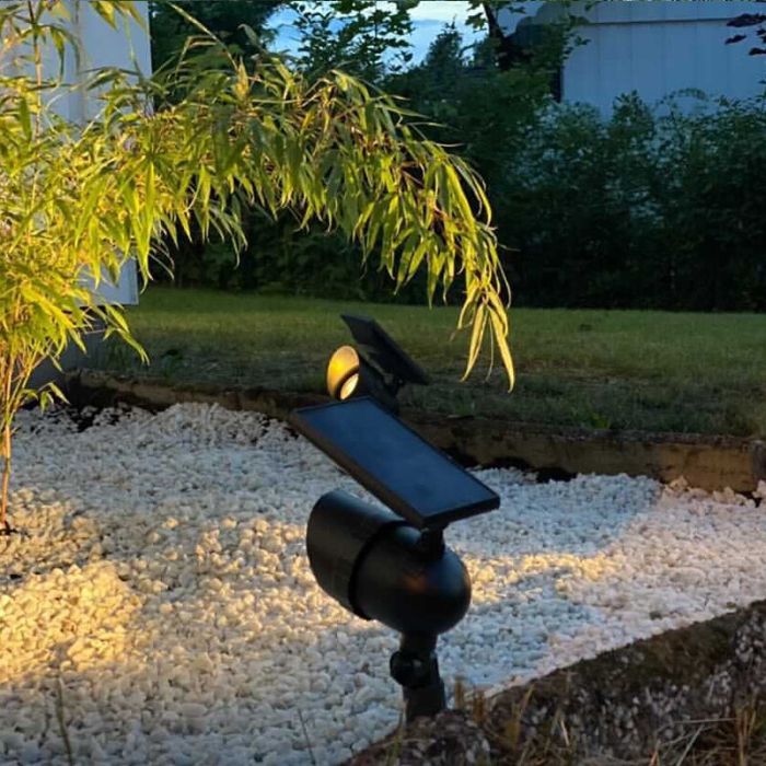Aluminium solcellslampa markspjut svart, Ancilla, 0,064W, 3000K LED, IP44