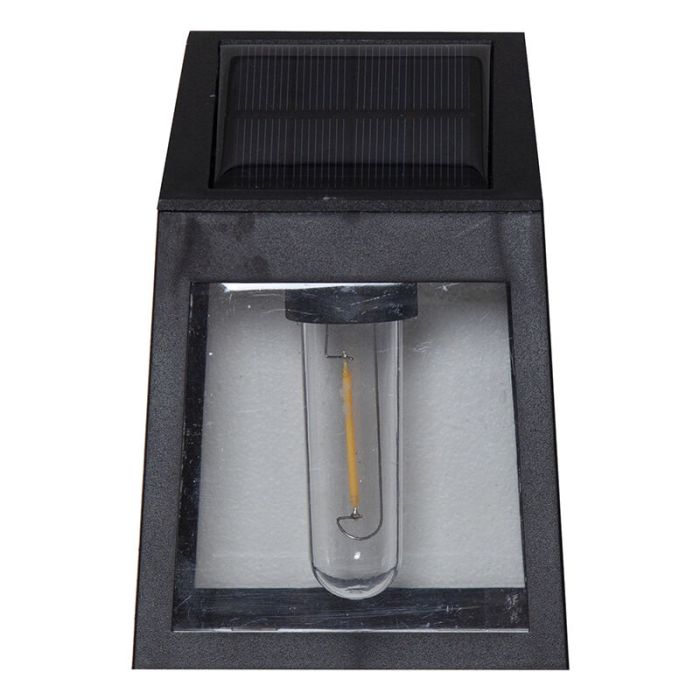 2-pack moderna solcellslampor Amro, svart