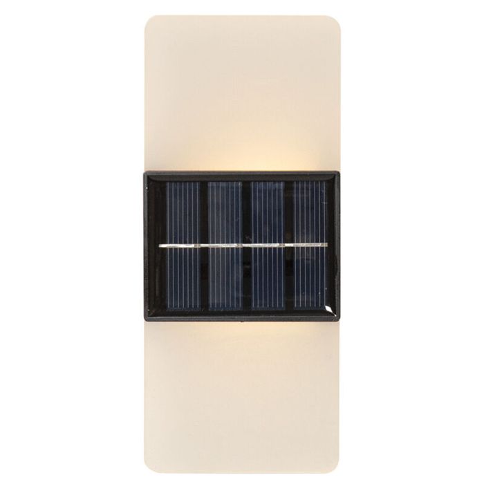 Plast utomhus vägglampa solcell vit, Amier, 0,3W, 3000K LED, IP44