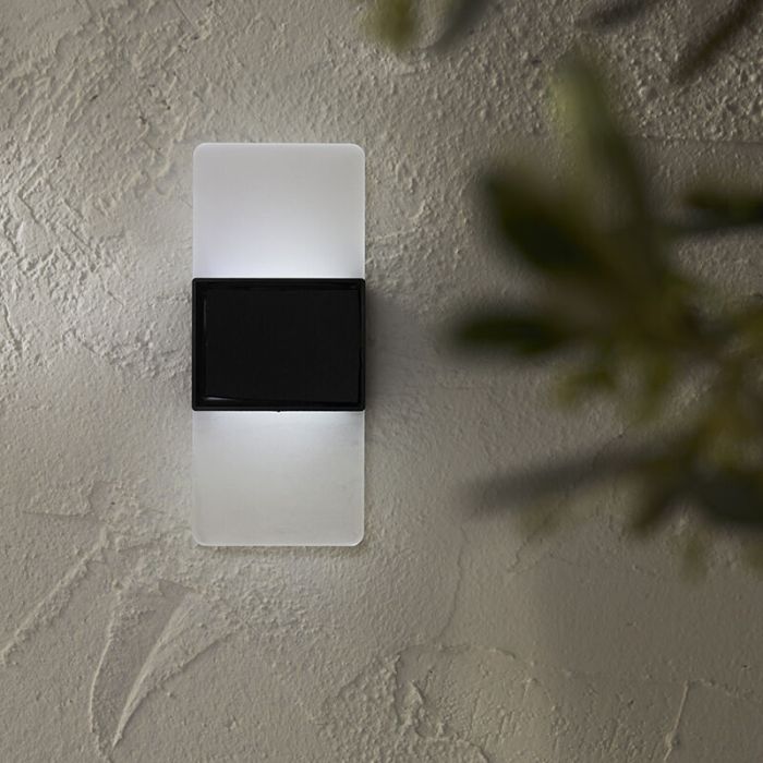 Plast utomhus vägglampa solcell vit, Amier, 0,3W, 3000K LED, IP44