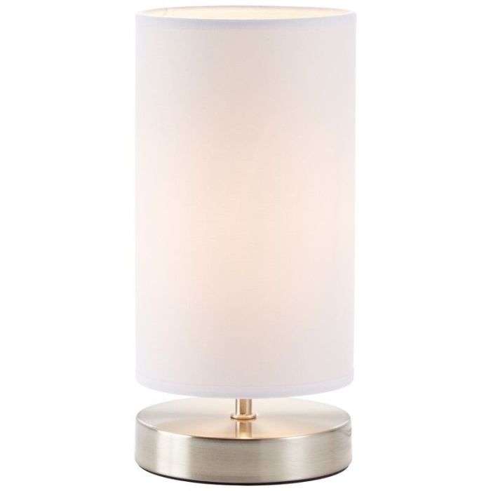 Tyg bordslampa vit, Merinde, med brytare