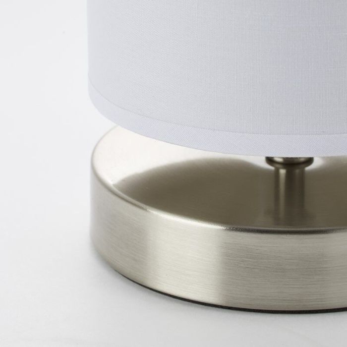 Tyg bordslampa vit, Merinde, med brytare