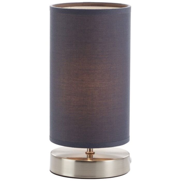 Tyg bordslampa grå, Merinde, med brytare