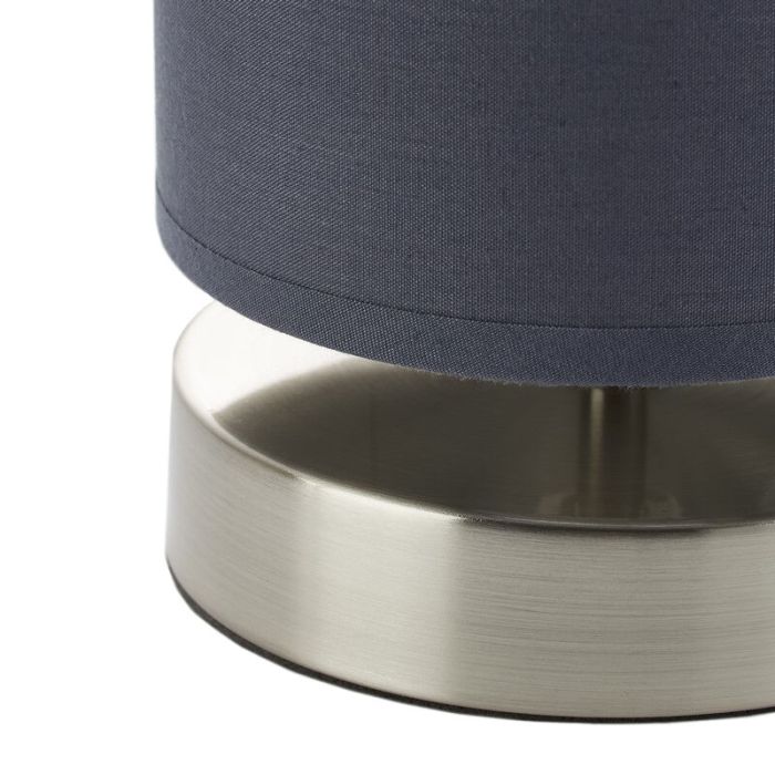 Tyg bordslampa grå, Merinde, med brytare