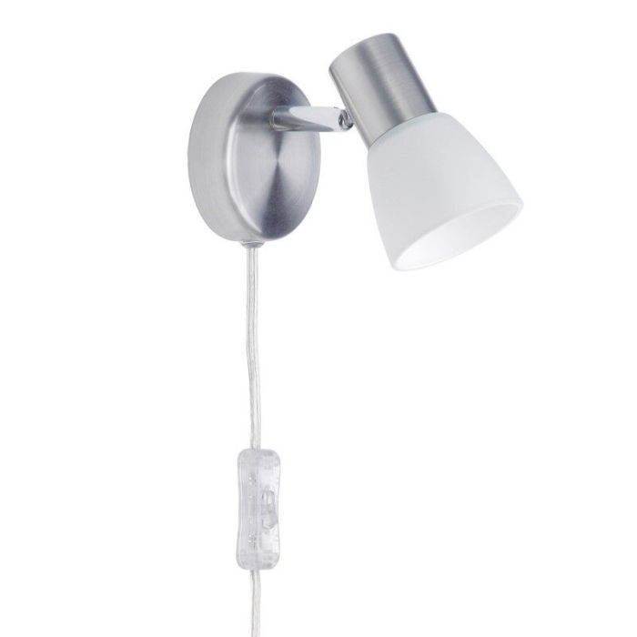 Metall vägglampa krom, Alaya, med brytare