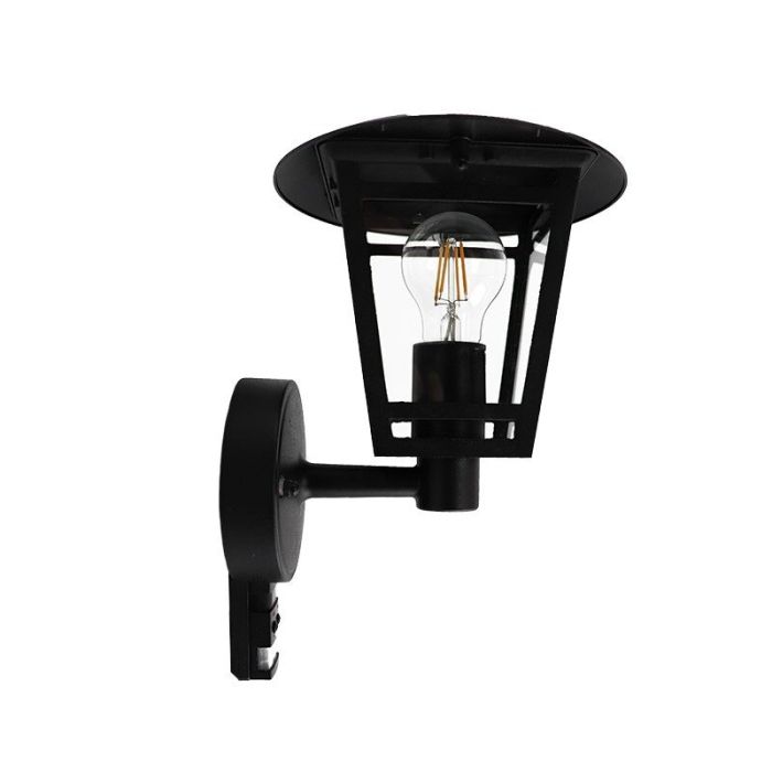 Modern utomhus vägglampa med rörelsesensor svart, Jedidjah, IP44