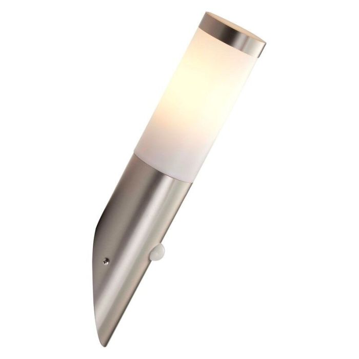 Plast utomhus vägglampa med rörelsesensor krom, Tom, IP44