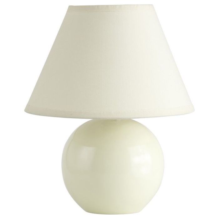 Keramik bordslampa beige, Pilar, med brytare