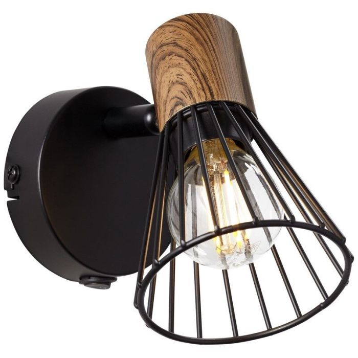 Modern vägglampa brun, Floor, med brytare