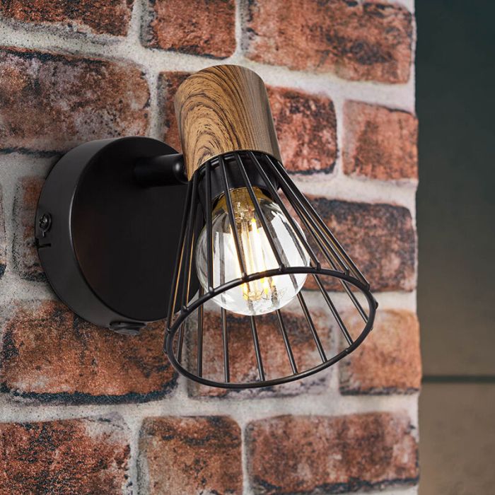 Modern vägglampa brun, Floor, med brytare