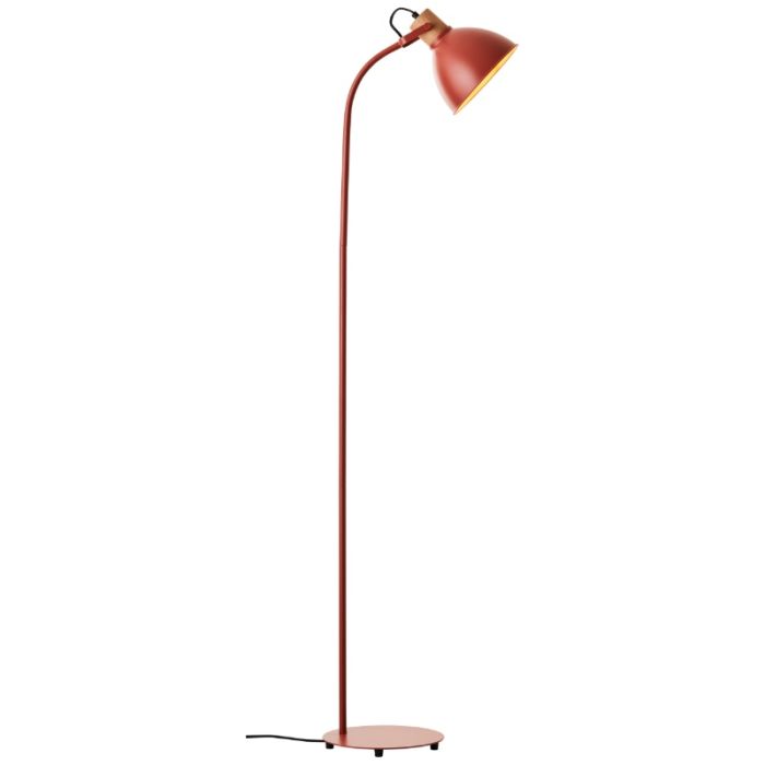 Rustik golvlampa röd, Thalina, med brytare