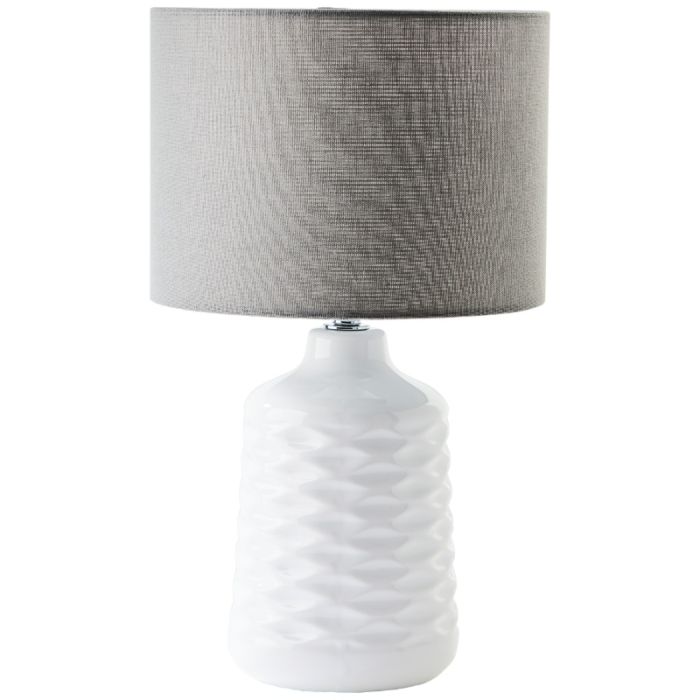 Retro bordslampa vit, Roelf, med brytare