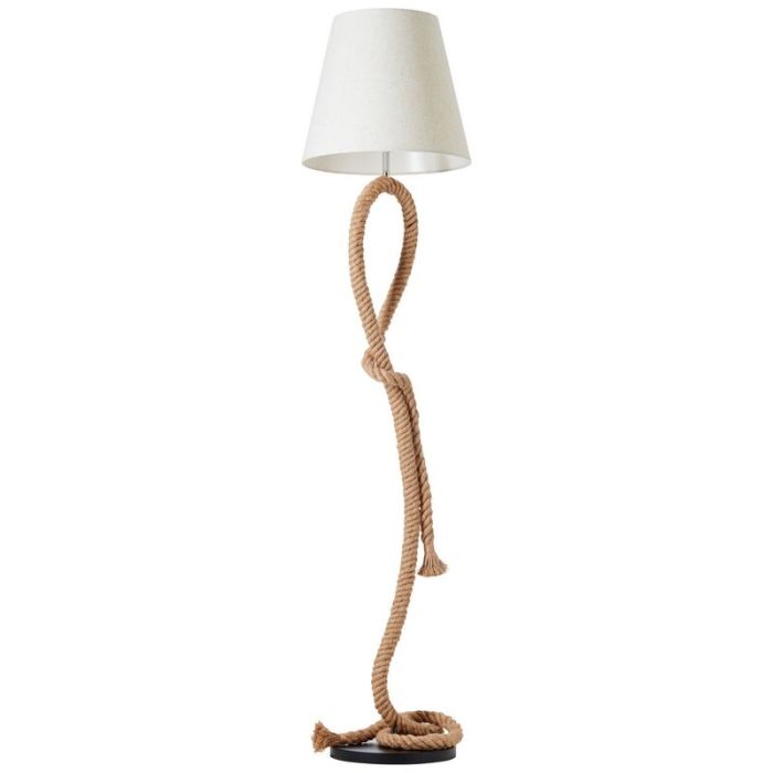 Rustik golvlampa vit, Boyke, med brytare