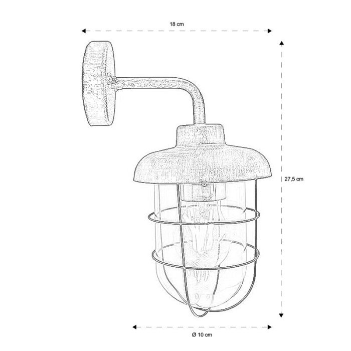 Industri utelampa rostfärgad, Jaycea, IP44
