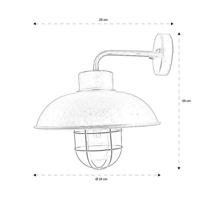 Industri utelampa rostfärgad, Jaymiley, IP44