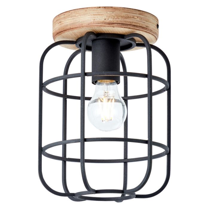 Trä taklampa svart, Taede