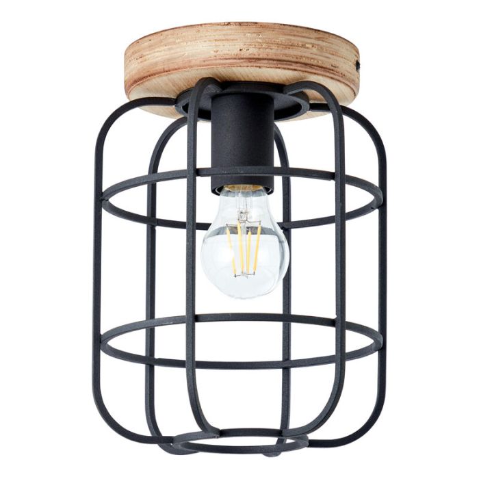 Trä taklampa svart, Taede