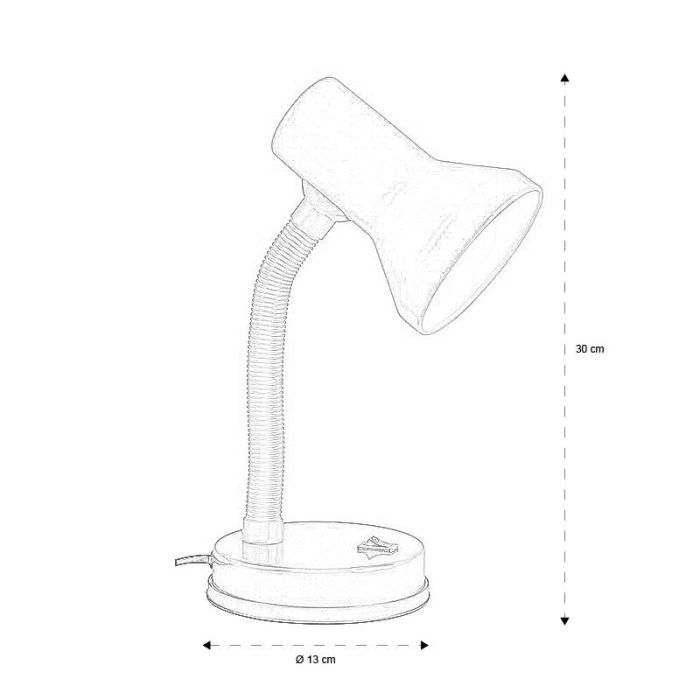 Plast skrivbordslampa vit, Loet, med brytare