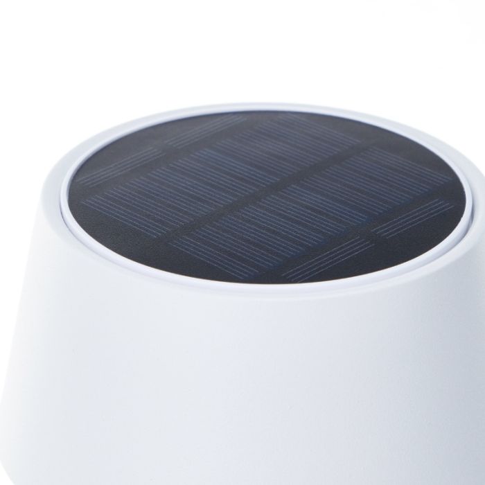 Modern utomhus vägglampa solcell vit, Soumaya, 4W, 3000K LED, IP44, 3 stegs dimmer