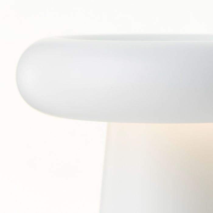 Modern uppladdningsbar utomhusbordslampa vit, Stig, 3W, 3000K LED, IP44, 3 stegs dimmer