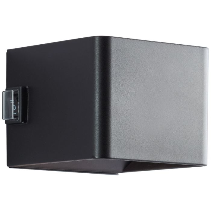 Modern uppladdningsbar vägglampa svart, Puck, 4W, 3000K LED, IP44