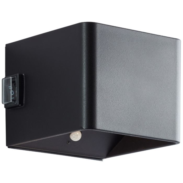 Modern uppladdningsbar vägglampa svart, Puck, 4W, 3000K LED, IP44