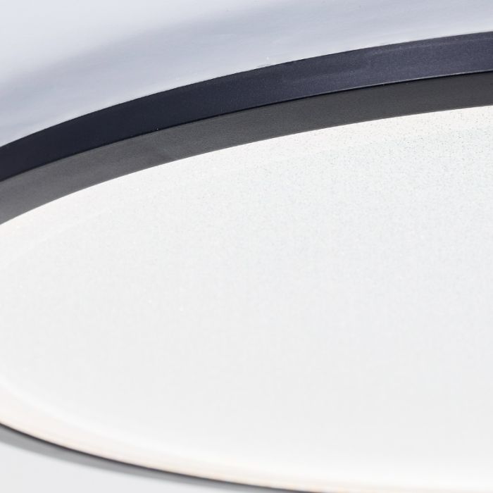 Modern LED panel taklampa svart, Yamal, 36W, varm till kall vit justerbar LED, met fjärrkontroll