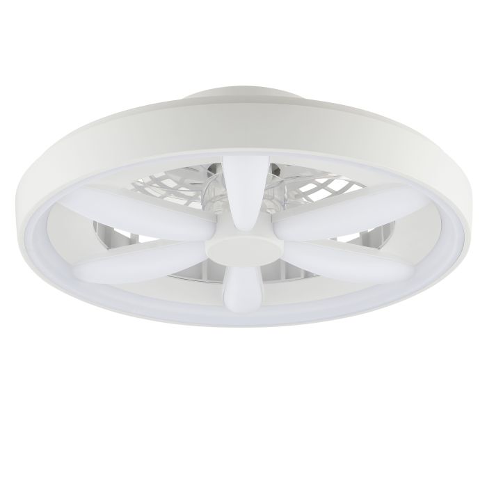 Plast takfläkt vit, Roos, 48W, RGBW LED, met fjärrkontroll