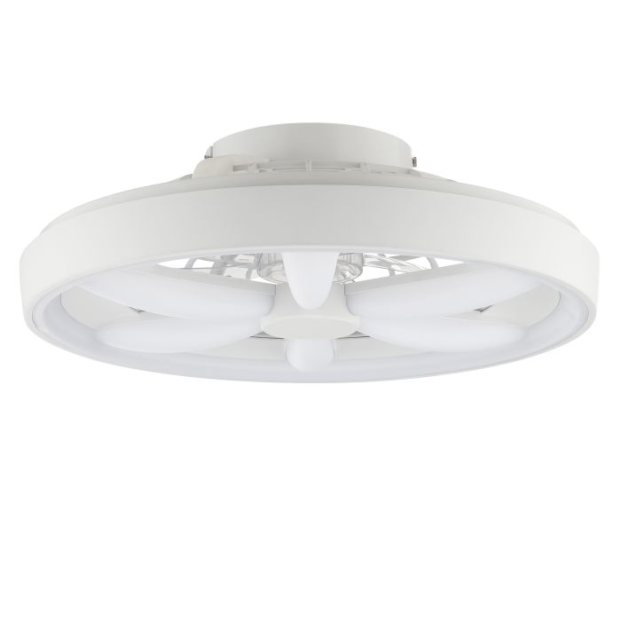 Plast takfläkt vit, Roos, 48W, RGBW LED, met fjärrkontroll